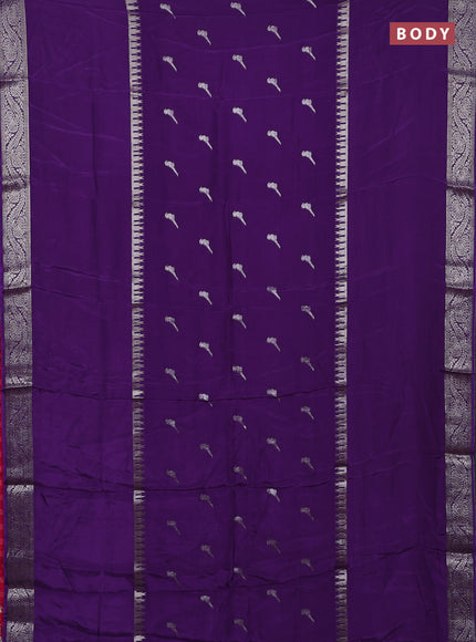 Purple & Pink Semi Mysore Silk Saree - Buttas