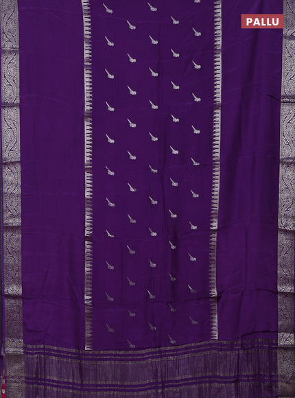 Purple & Pink Semi Mysore Silk Saree - Buttas