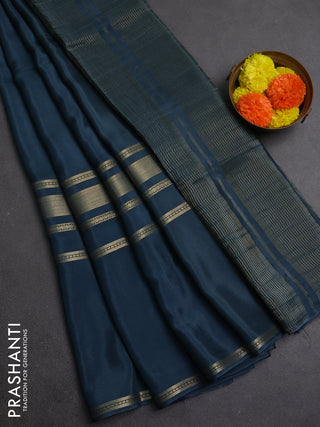 Peacock Green & Mustard Yellow Semi Mysore Silk Saree