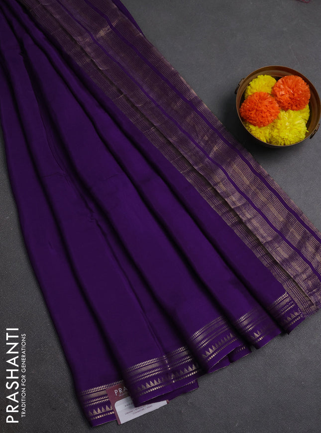 Violet & Pink Semi Mysore Silk Saree