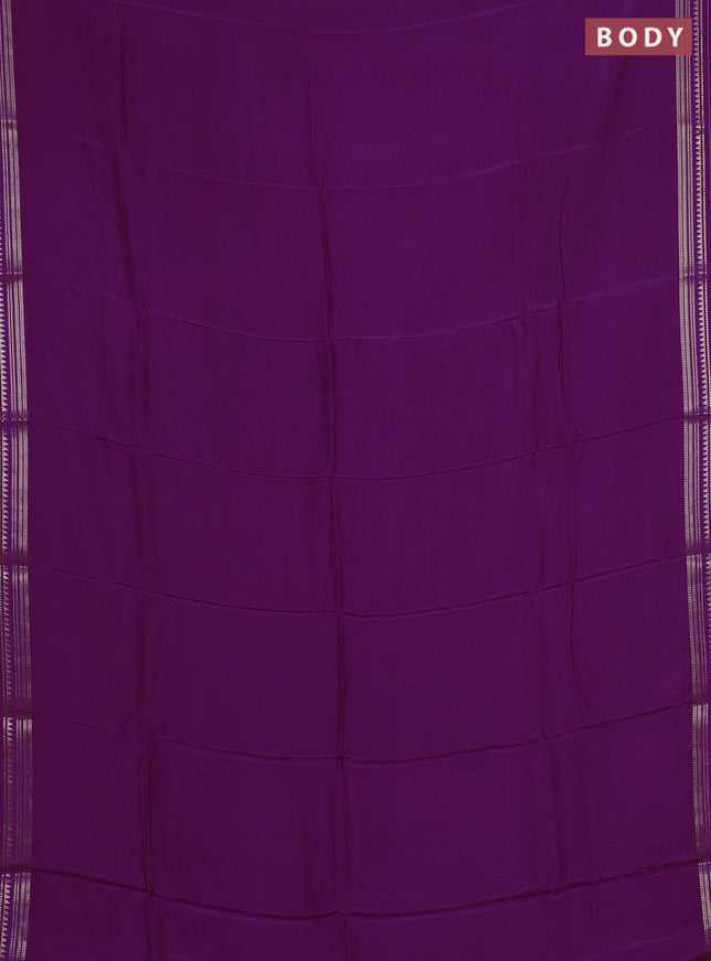 Magenta Pink & Orange Semi Mysore Silk Saree