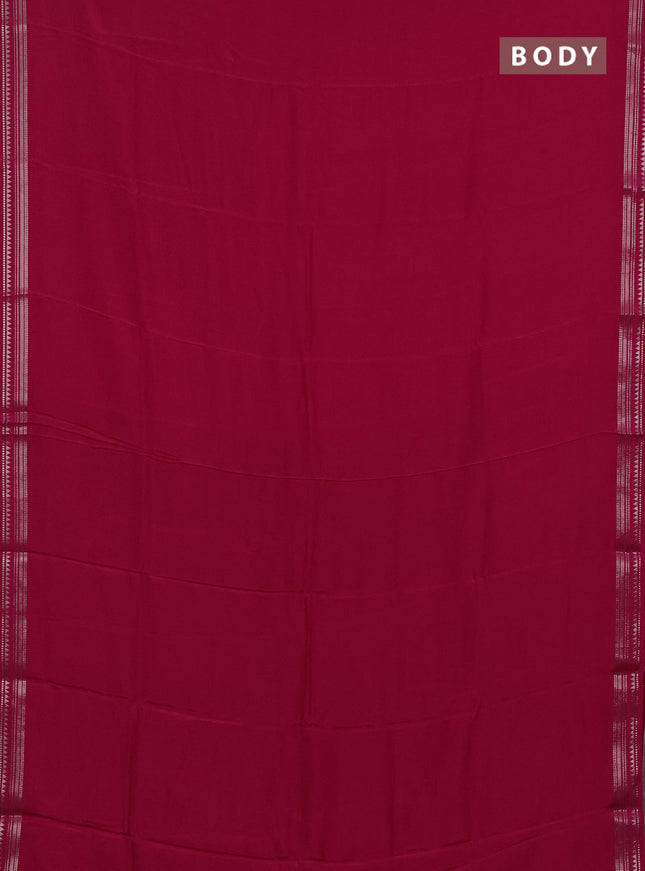 Pink & Green Semi Mysore Silk Saree