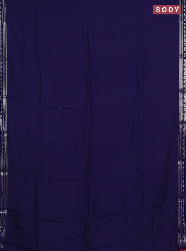 Navy Blue & Pink Semi Mysore Silk Saree