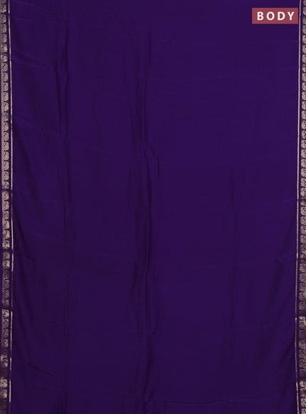 Mustard Yellow & Purple Semi Mysore Silk Saree - Brocade Weaves