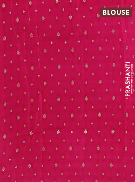 Lime Green & Magenta Pink Semi Mysore Silk Saree