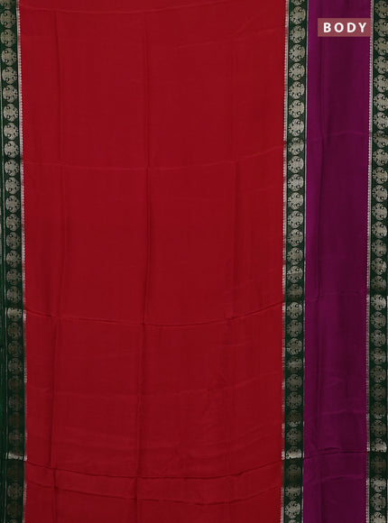 Coffee Brown & Orange Semi Mysore Silk Saree