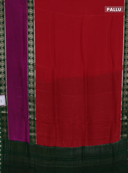 Coffee Brown & Orange Semi Mysore Silk Saree