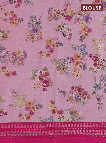 Pink  Kota Silk Cotton Saree - Floral Prints