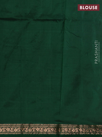 Orange & Green Banarasi Katan Silk Saree - Zari Butta