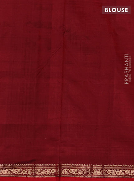 Black & Red Banarasi Katan Silk Saree - Zari Butta
