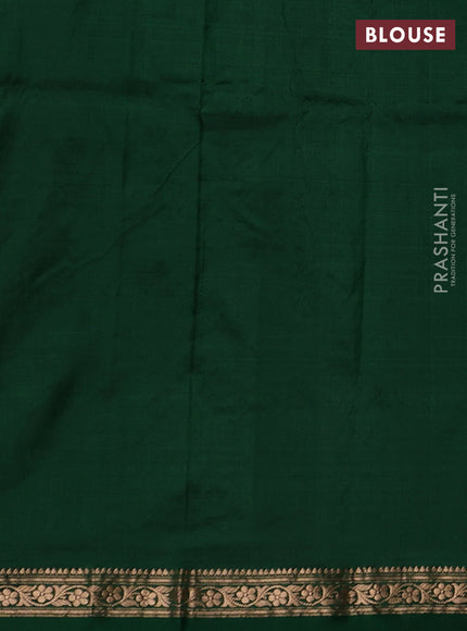 Red & Green Banarasi Katan Silk Saree - Zari Butta