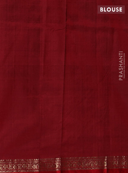 Blue & Red Banarasi Katan Silk Saree - Zari Butta