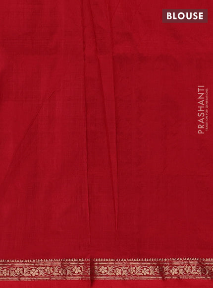 Purple & Red Banarasi Katan Silk Saree - Zari Butta
