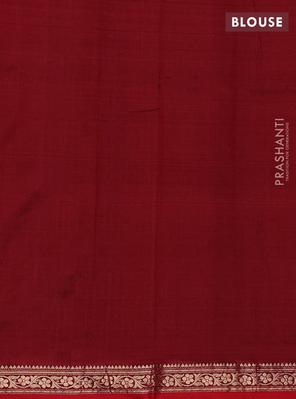 Violet & Red Banarasi Katan Silk Saree - Zari Butta