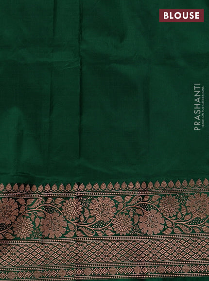 Purple & Green Banarasi Katan Silk Saree - Zari Butta