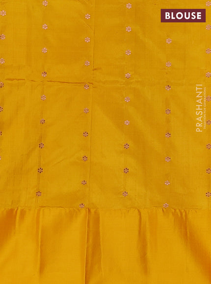 Pink & Yellow Banarasi Katan Silk Saree - Zari Butta