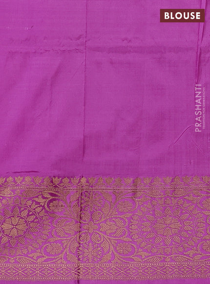 Yellow & Mauve Pink Banarasi Katan Silk Saree - Zari Butta