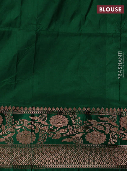 Purple & Green Banarasi Katan Silk Saree - Zari Butta