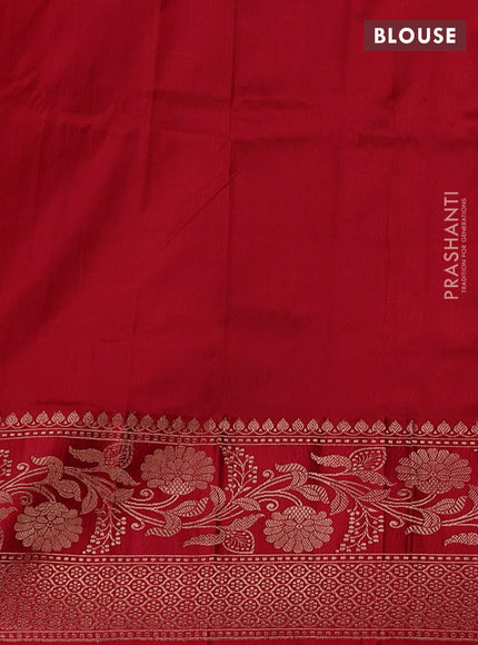 Mamgo Yellow & Red Banarasi Katan Silk Saree - Zari Butta