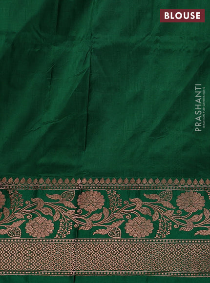 Purple & Green Banarasi Katan Silk Saree - Zari Butta