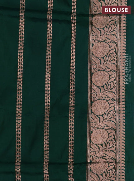 Rust  & Green Banarasi Katan Silk Saree - Zari Butta