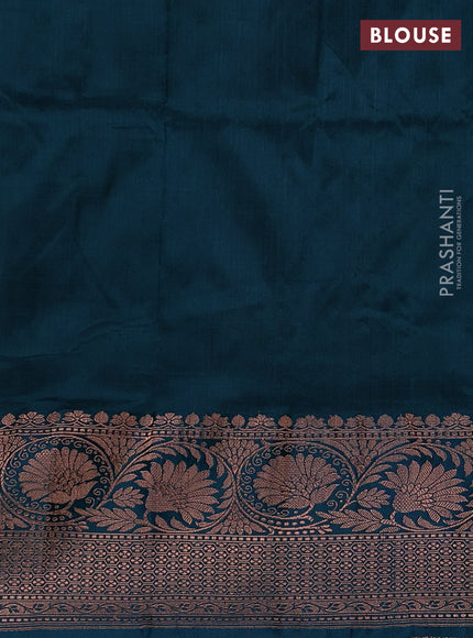 Maroon & Peacock Green Banarasi Katan Silk Saree - Zari Butta
