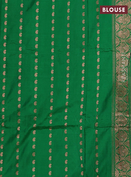 Pink & Green Banarasi Katan Silk Saree - Zari Butta