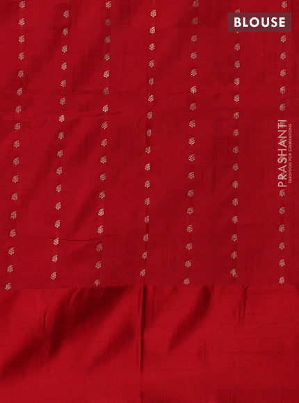 Black & Red Banarasi Katan Silk Saree - Zari Butta