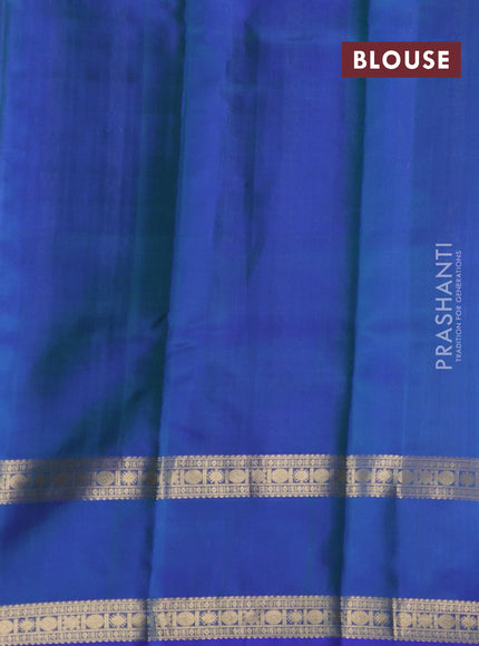 Blue Pure Kanchipuram Silk - Checks