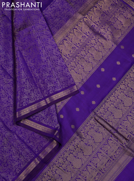 Violet Pure Kanchipuram Silk - Brocade Weaves