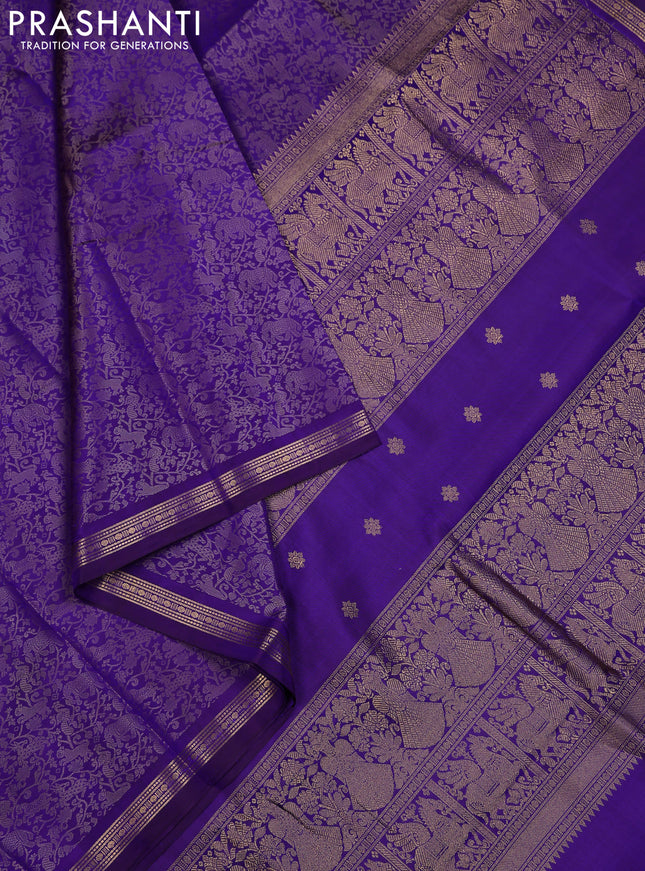 Violet Pure Kanchipuram Silk - Brocade Weaves