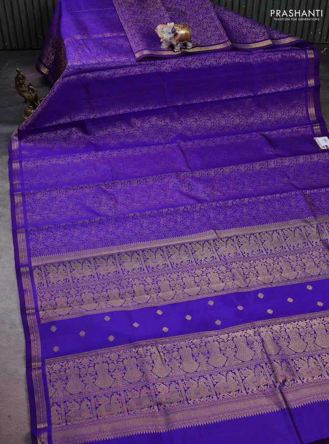 Violet Pure Kanchipuram Silk - Brocade Weaves
