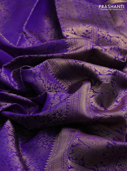 Violet Pure Kanchipuram Silk - Brocade Weaves