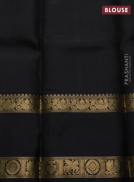 Black Pure Kanchipuram Silk - Checks