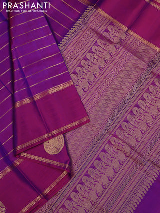 Purple Pure Kanchipuram Silk  - Zari Weaves