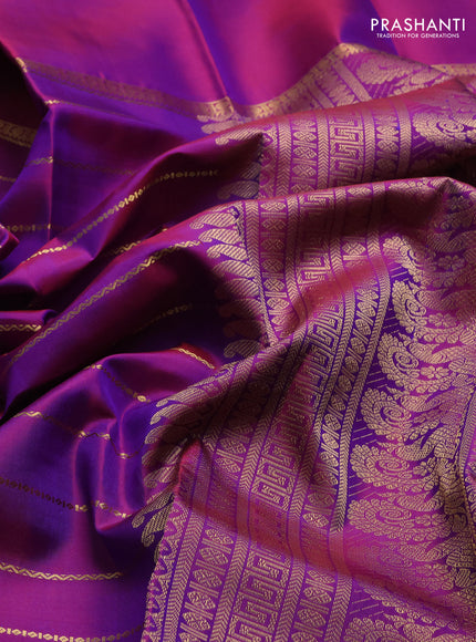 Purple Pure Kanchipuram Silk  - Zari Weaves