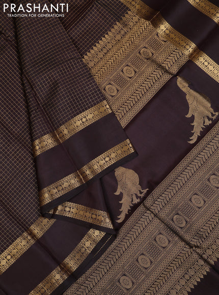 Jamun Pure Kanchipuram Silk - Checks