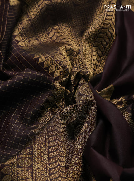 Jamun Pure Kanchipuram Silk - Checks