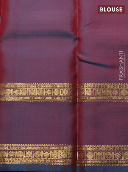 Maroon Pure Kanchipuram Silk - Checks