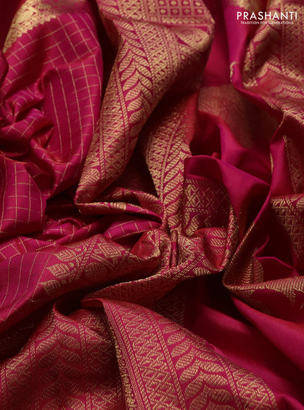 Pink Pure Kanchipuram Silk - Checks