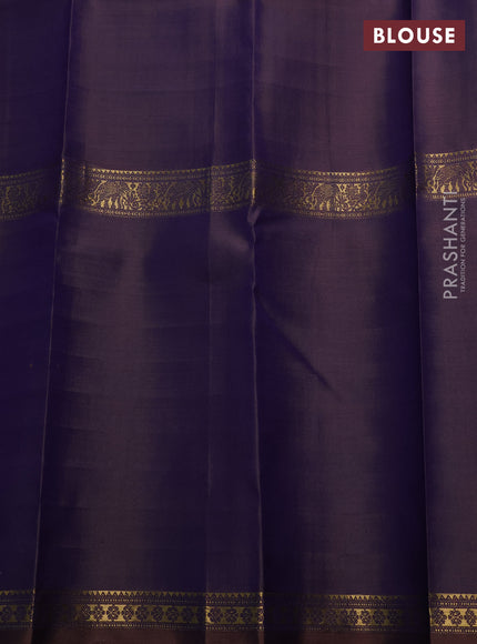 Violet Pure Kanchipuram Silk - Checks