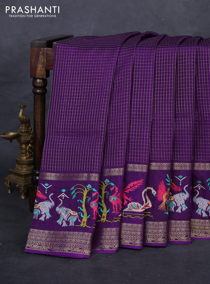 Violet Sami Crepe Saree - Embroidery