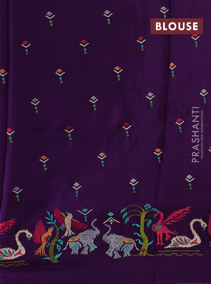 Violet Sami Crepe Saree - Embroidery
