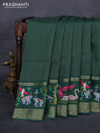 Green Sami Crepe Saree - Embroidery