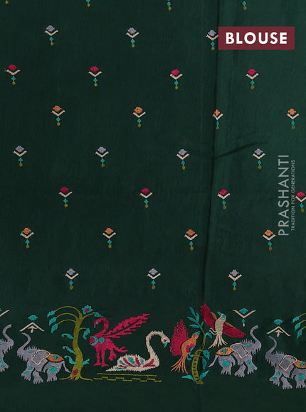 Green Sami Crepe Saree - Embroidery