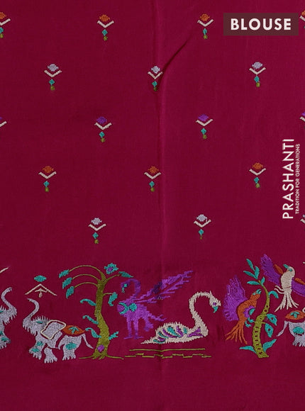 Pink Sami Crepe Saree - Embroidery