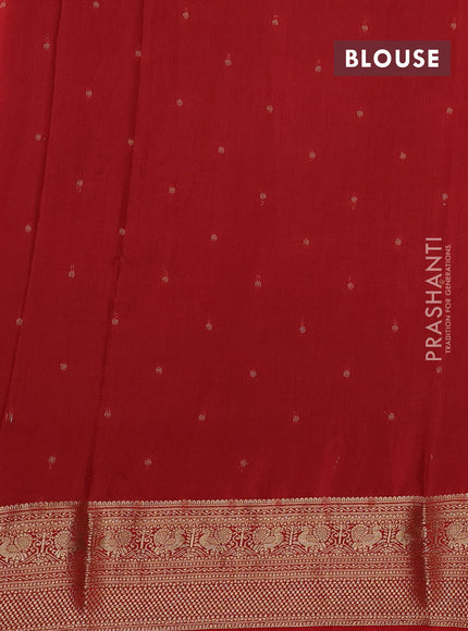 Purple & Red Sami Crepe Saree - Embroidery
