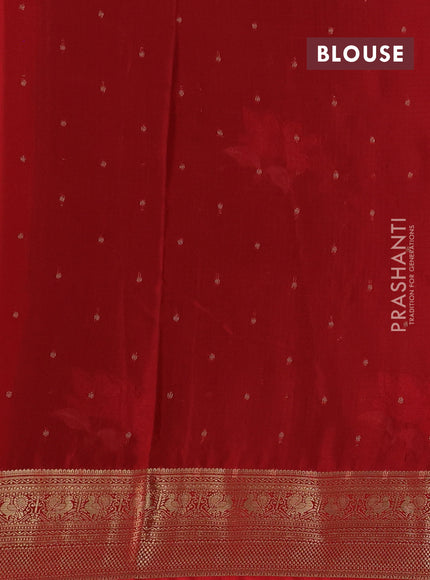 Purple & Red Sami Crepe Saree - Embroidery