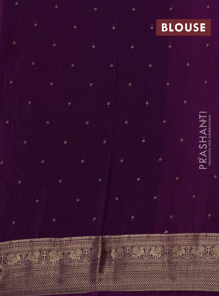 Mauve Pink & Purple Sami Crepe Saree - Embroidery