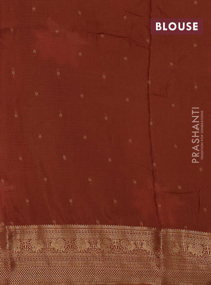 Coffee Brown & Rust Sami Crepe Saree - Embroidery